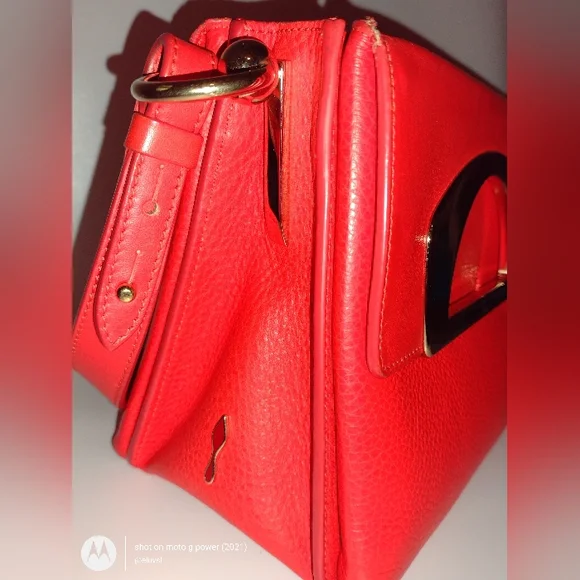 Christian Louboutin Coral Red Passage Leather Crossbody Bag 🎀 - Picture 7 of 17